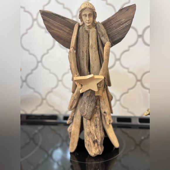 Handmade Driftwood Angel: Beach Decor, Nativity Angel Statue - Picture 10 of 14